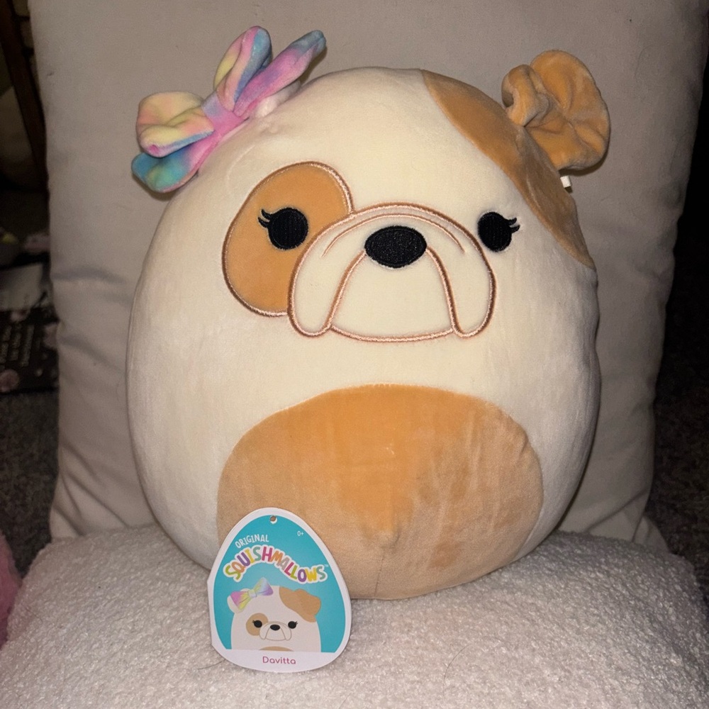 Squishmallows Davita Dog Plush Toy - Cream and Tan